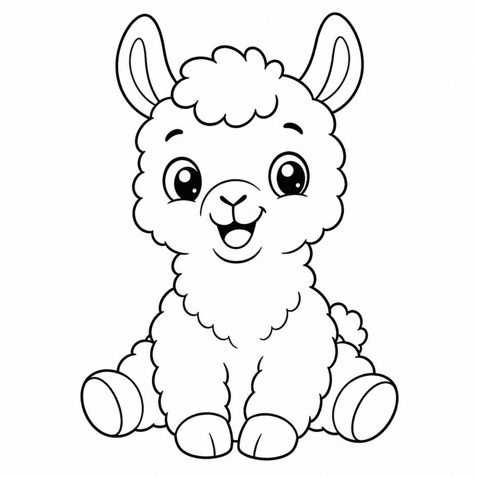 Lama Baby Ausmalbild