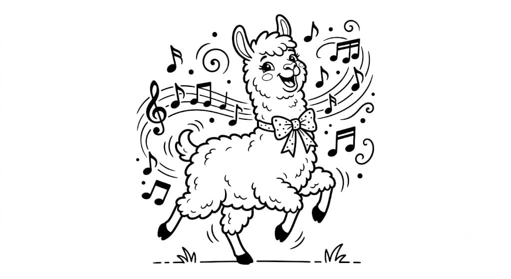 Tanzendes Lama Ausmalbild