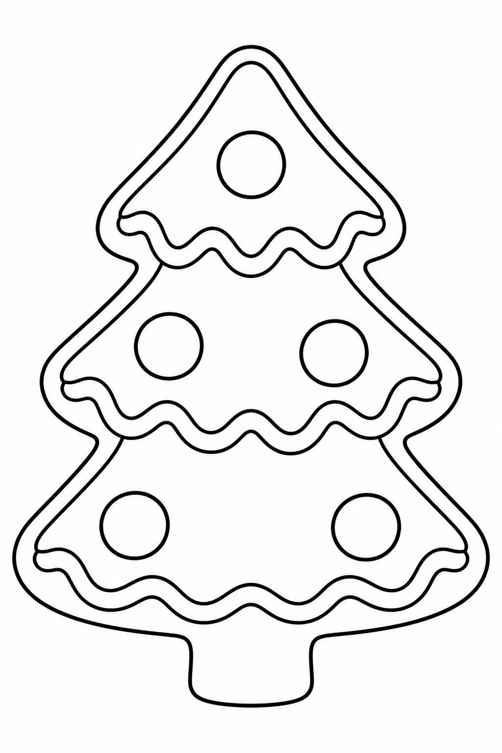 Tannenbaum aus Lebkuchen – Lebkuchen Ausmalbild