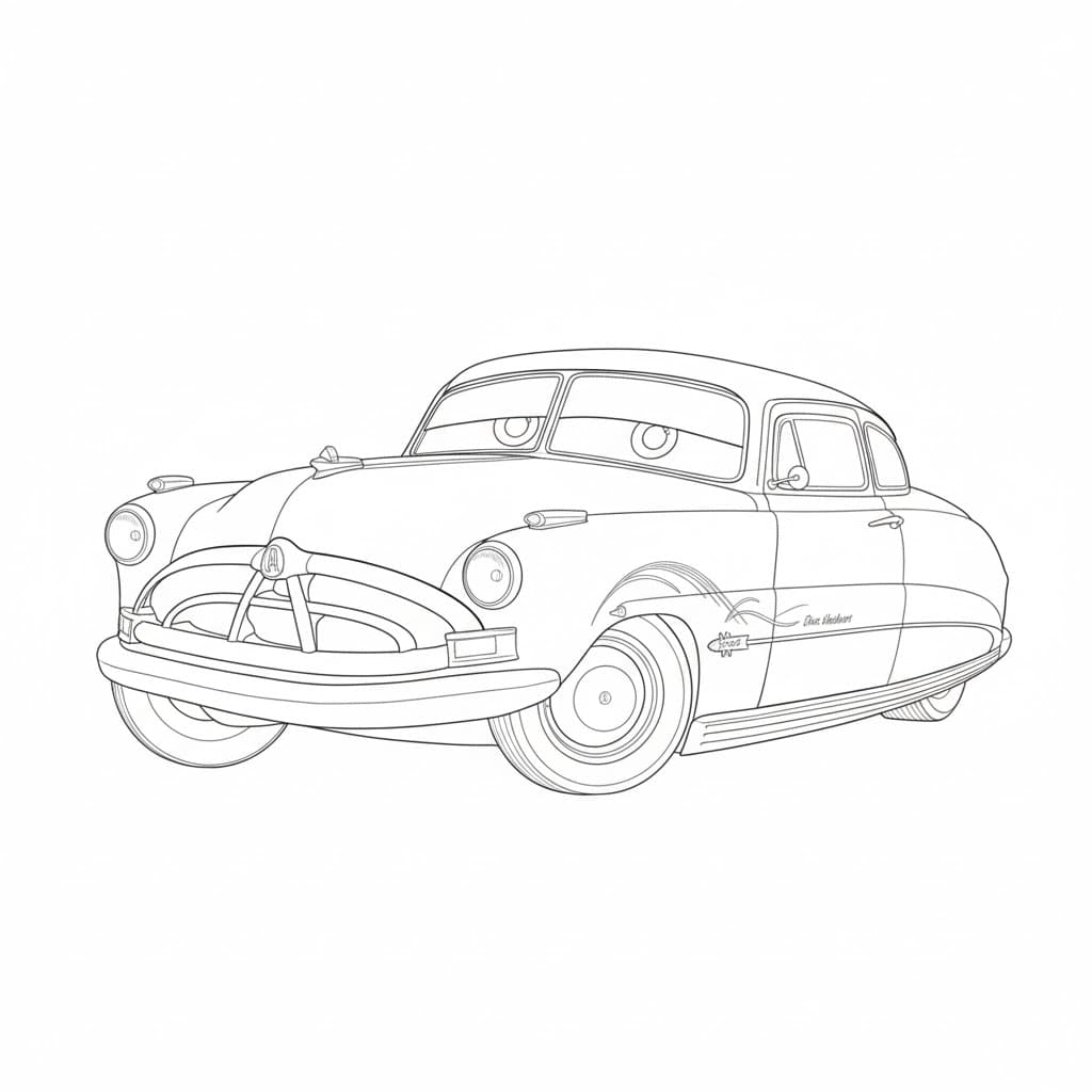 Doc Hudson Fabulous Hornet Ausmalbild