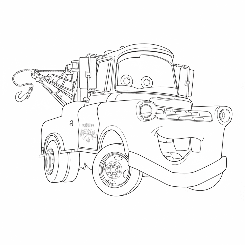 Hook Abschleppwagen Ausmalbild