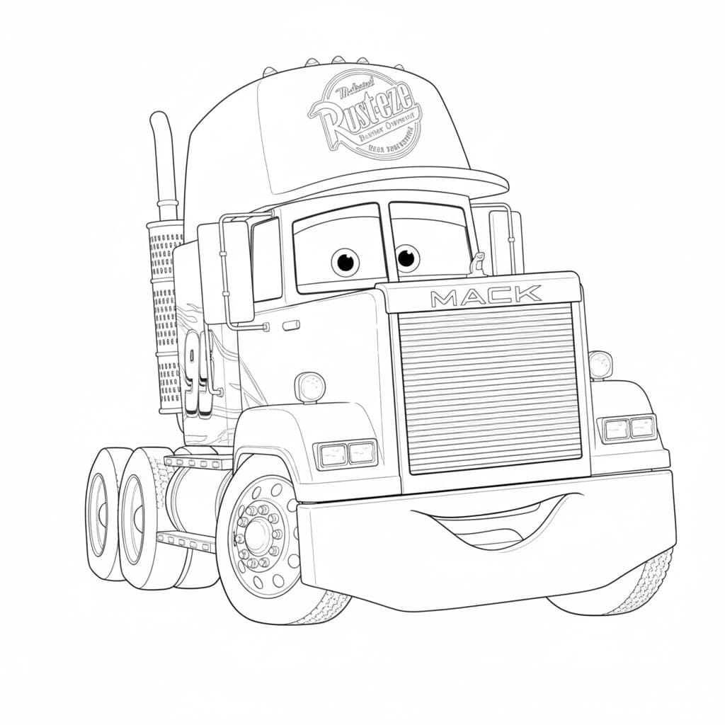 Mack Lastwagen Ausmalbild