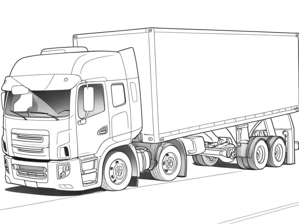 Bogenförmiger LKW Ausmalbild
