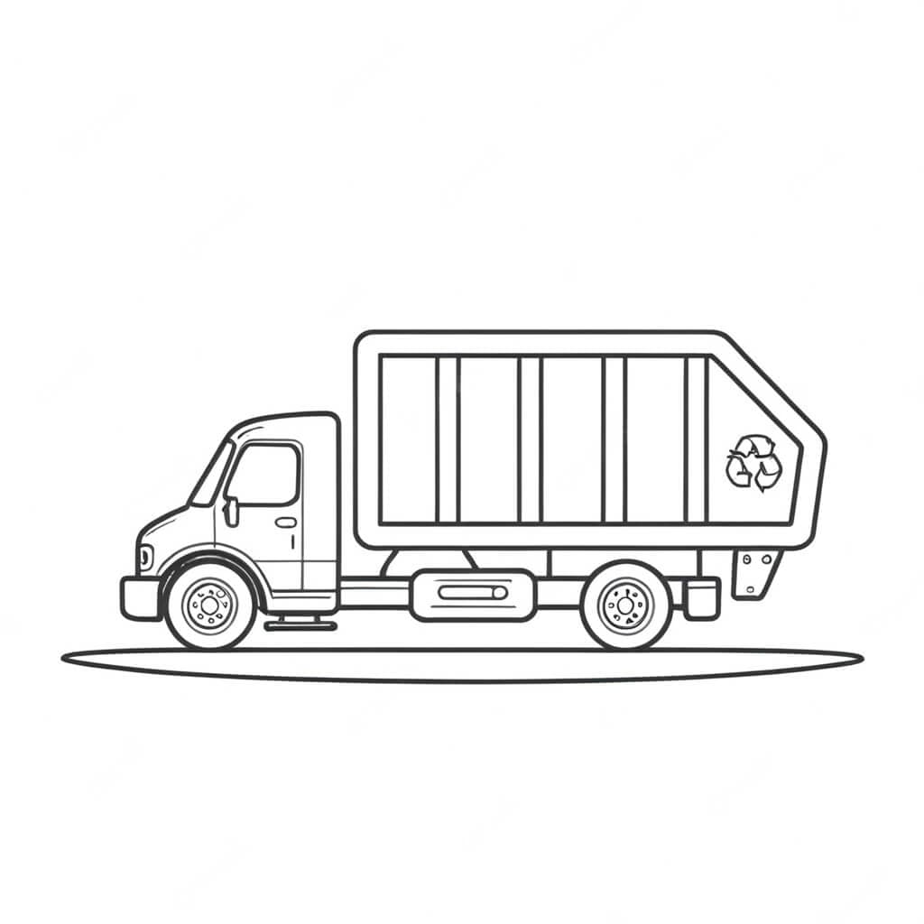 Einfacher Müllwagen Ausmalbild