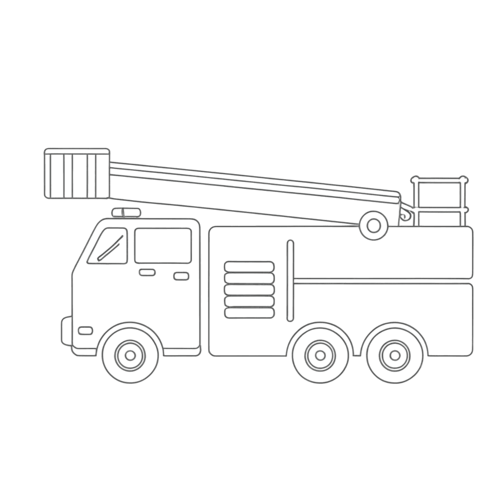 Einfaches Feuerwehrauto Ausmalbild