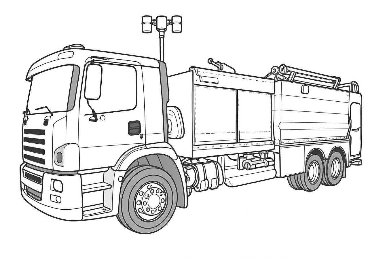 Feuerwehr LKW Ausmalbild