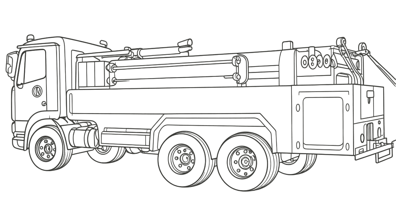 Feuerwehrfahrzeug LKW Ausmalbild