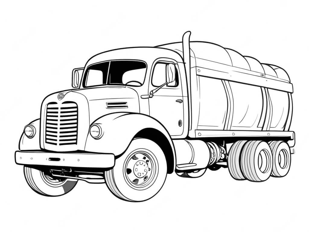 Einfacher LKW Ausmalbild