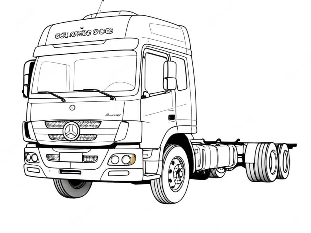 Mercedes LKW 2 Ausmalbild