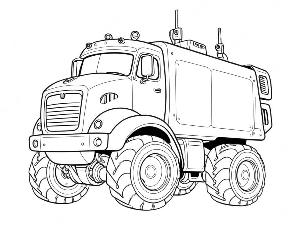 Roboter LKW Ausmalbild