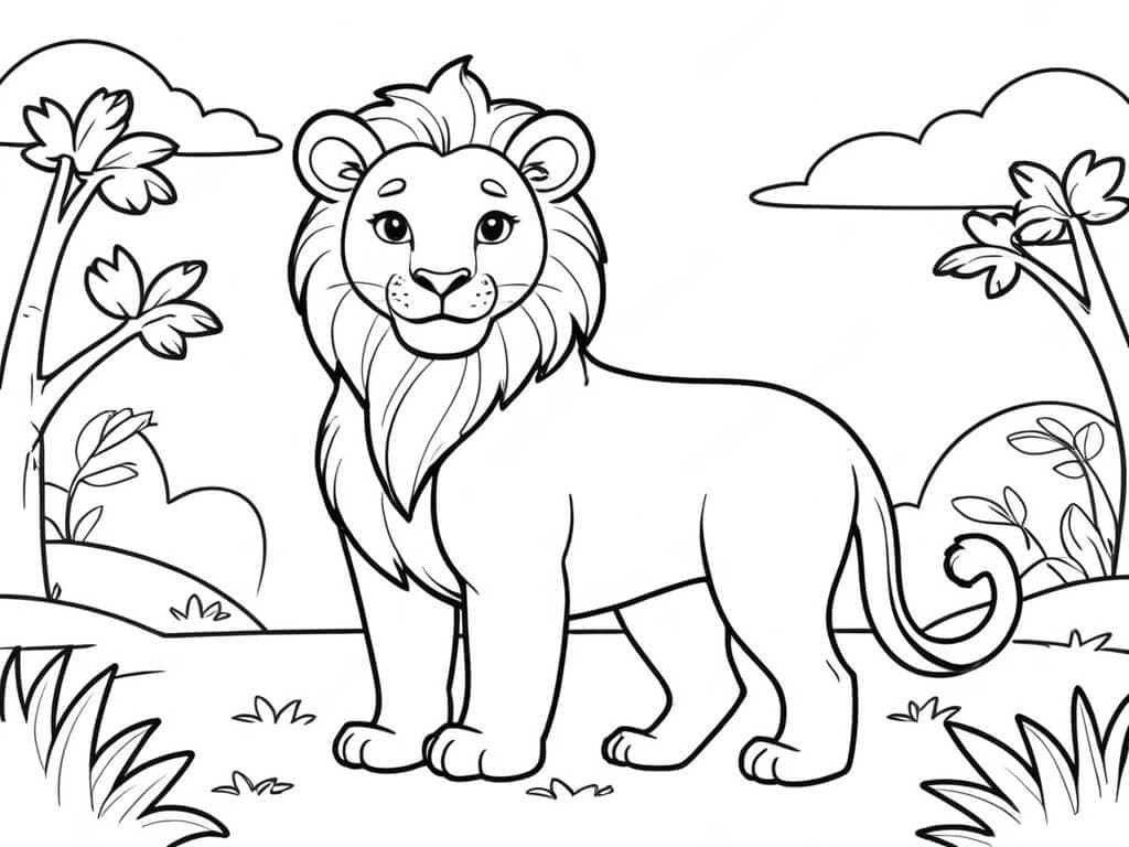 Glücklicher Löwe Ausmalbild