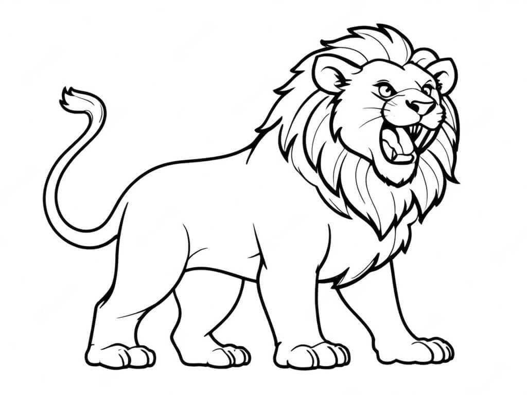 Brüllender Löwe Ausmalbild