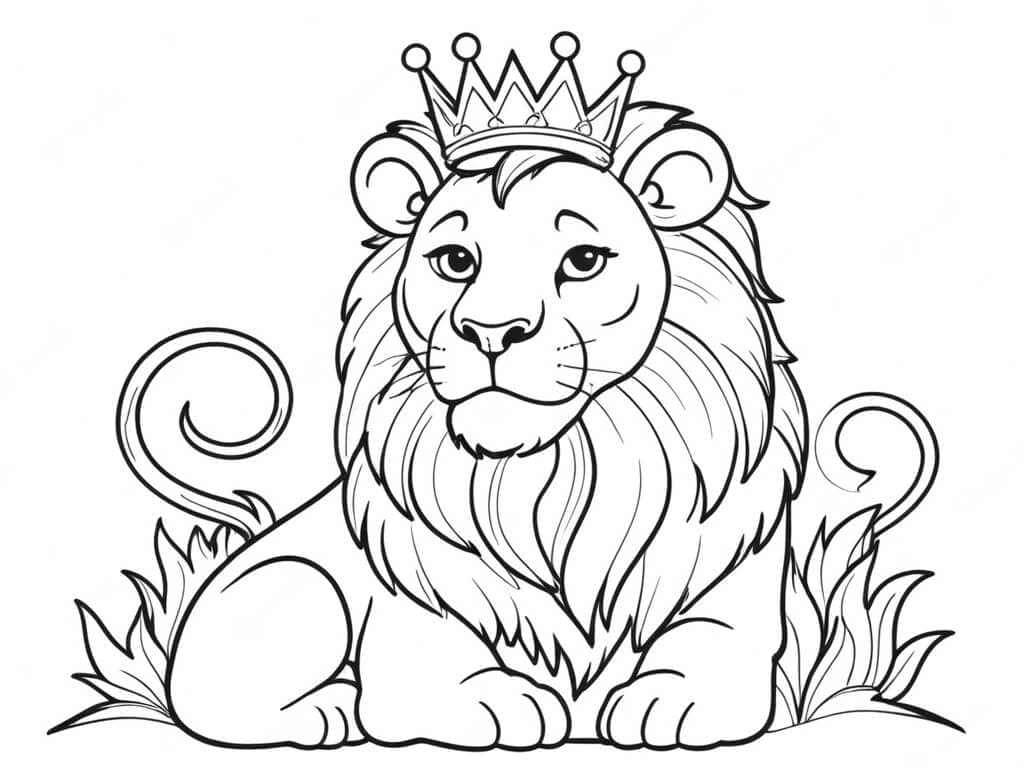 Löwe mit Krone Ausmalbild