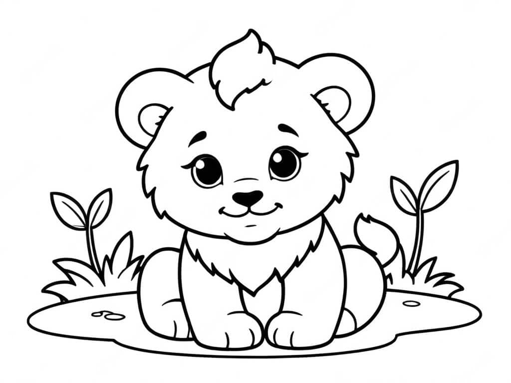 Löwenjunges Ausmalbild