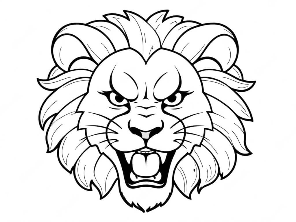 Wilder Löwe Ausmalbild