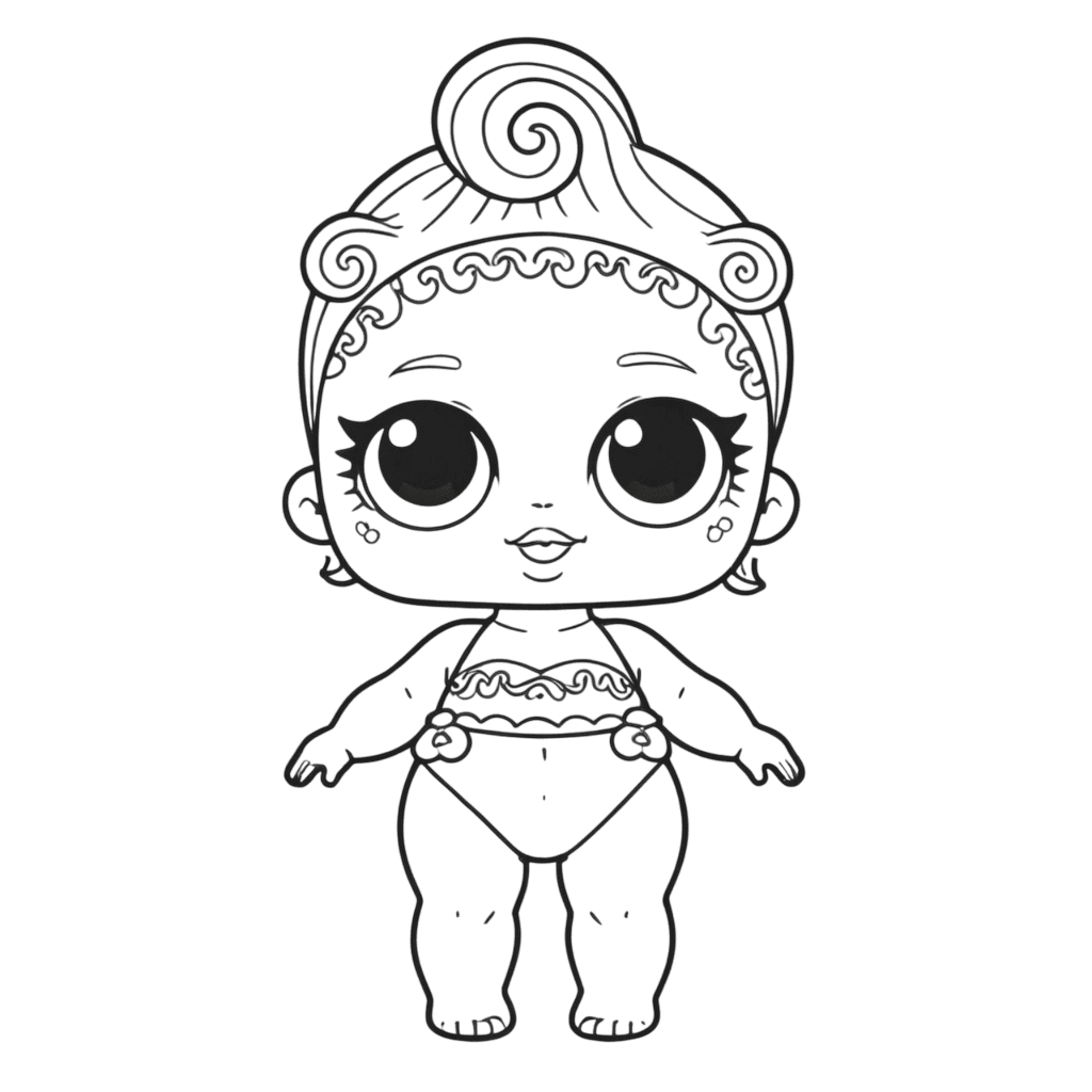 LOL Baby mit viel Haar Ausmalbild