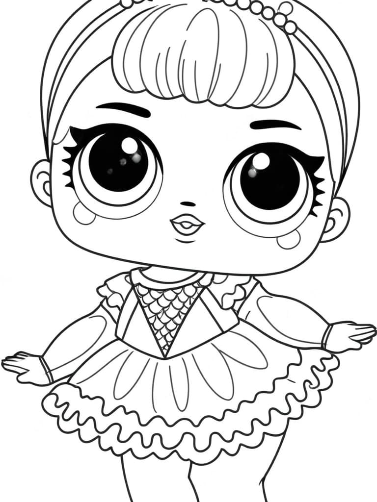 LOL Puppe im Kleid Ausmalbild
