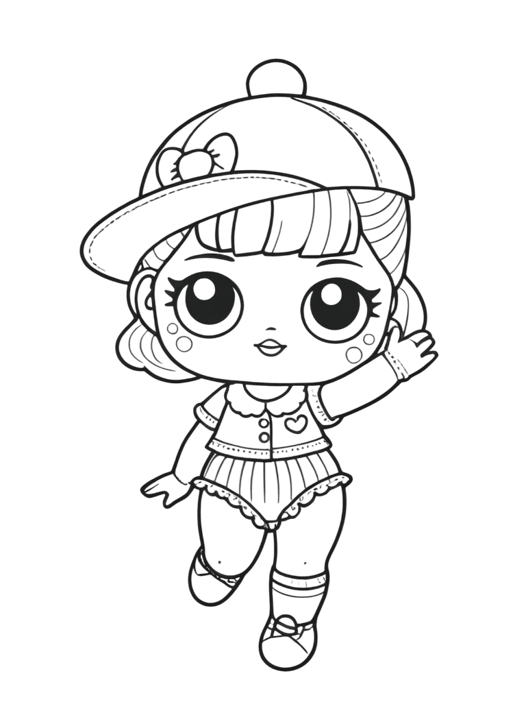 LOL Puppe mit Basecap Ausmalbild