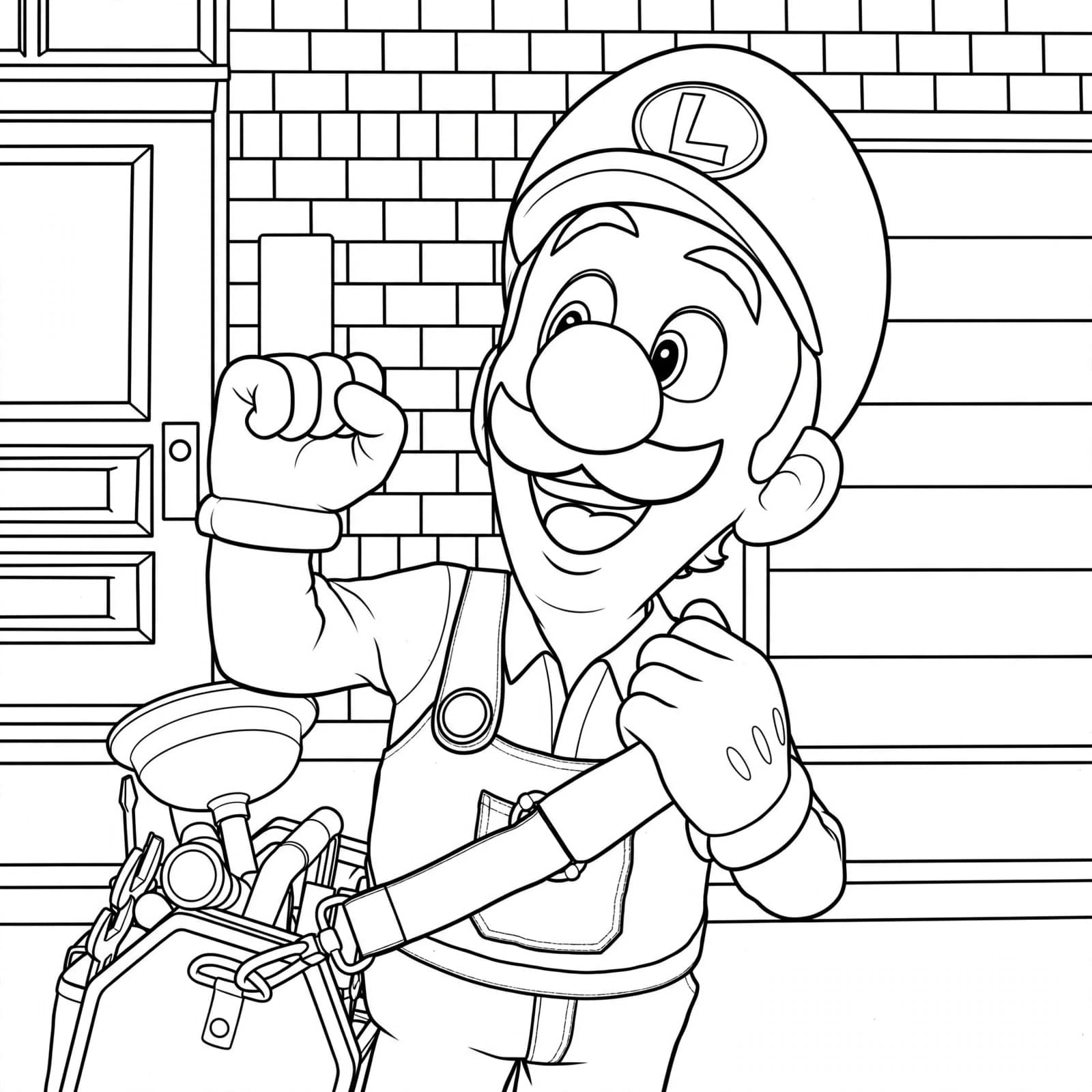 Luigi im Film – kostenlose Luigi Malvorlage zum Ausdrucken