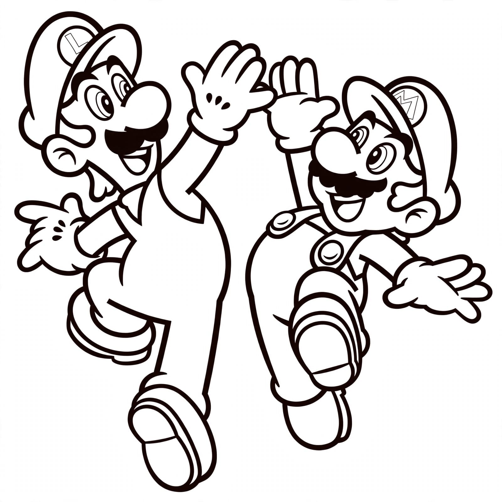 Luigi und Mario – kostenlose Luigi Malvorlage zum Ausdrucken