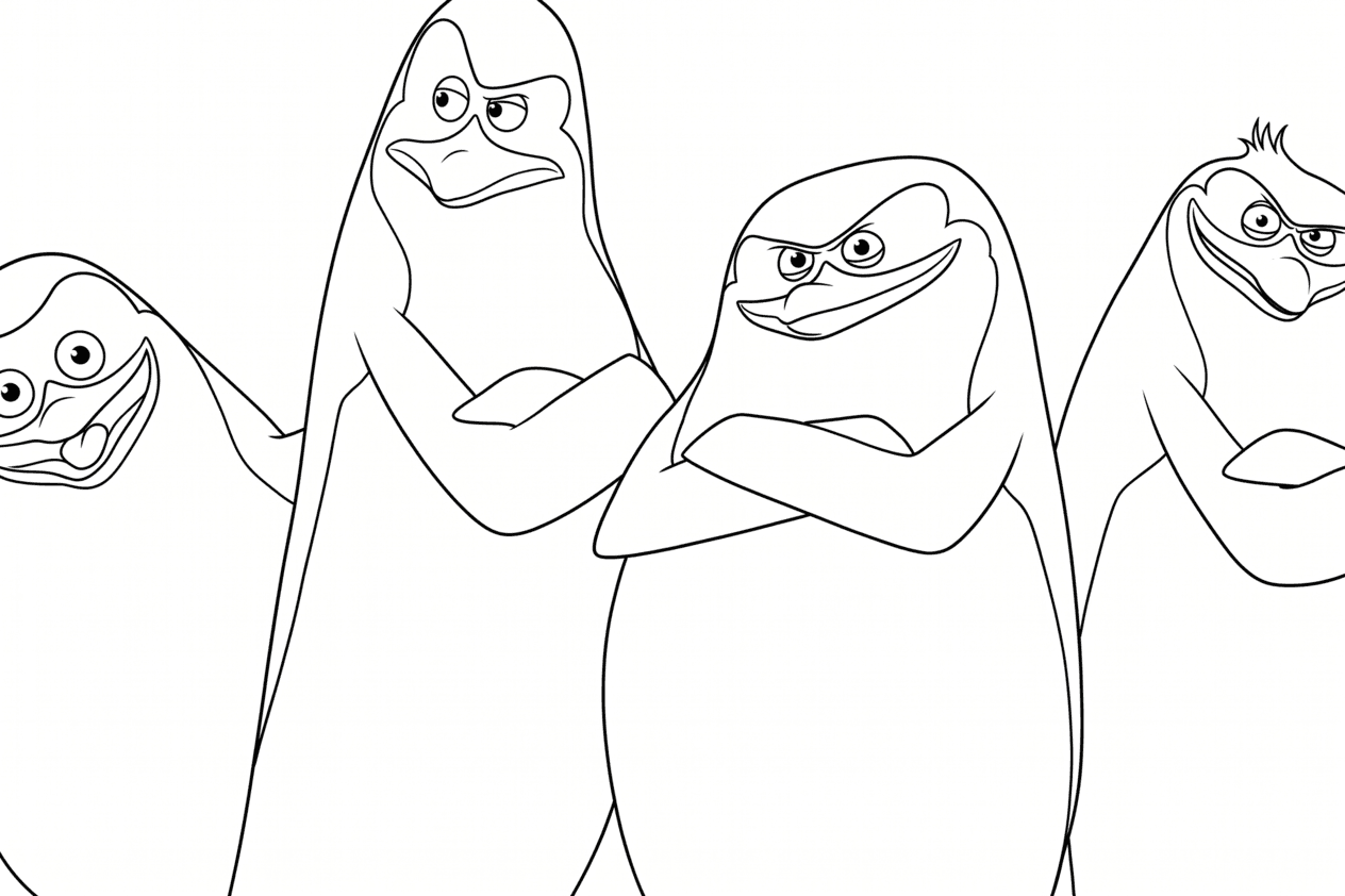 Die Pinguine Ausmalbild