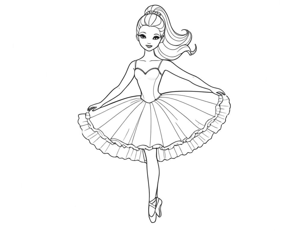 Mädchen als Ballerina Ausmalbild