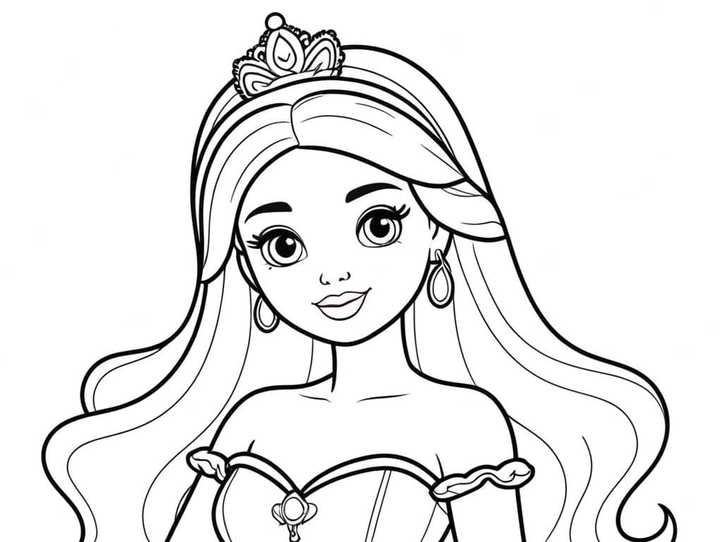 Mädchen als Prinzessin Ausmalbild
