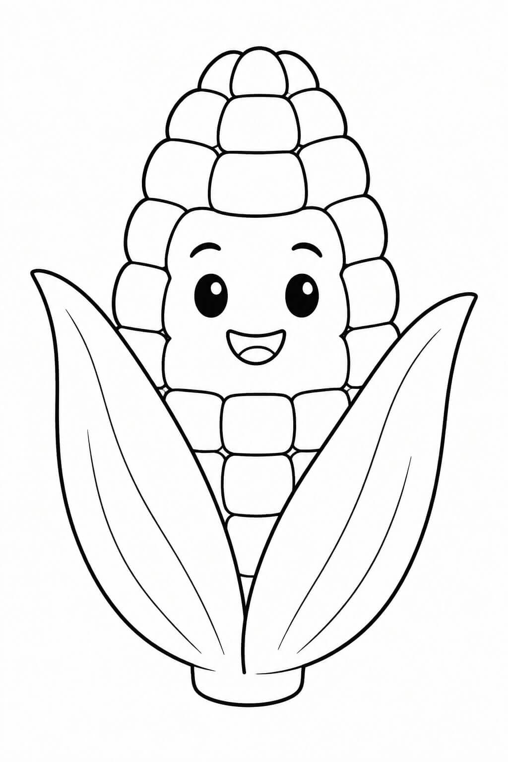 Einfacher Maiskolben für Kinder Ausmalbild