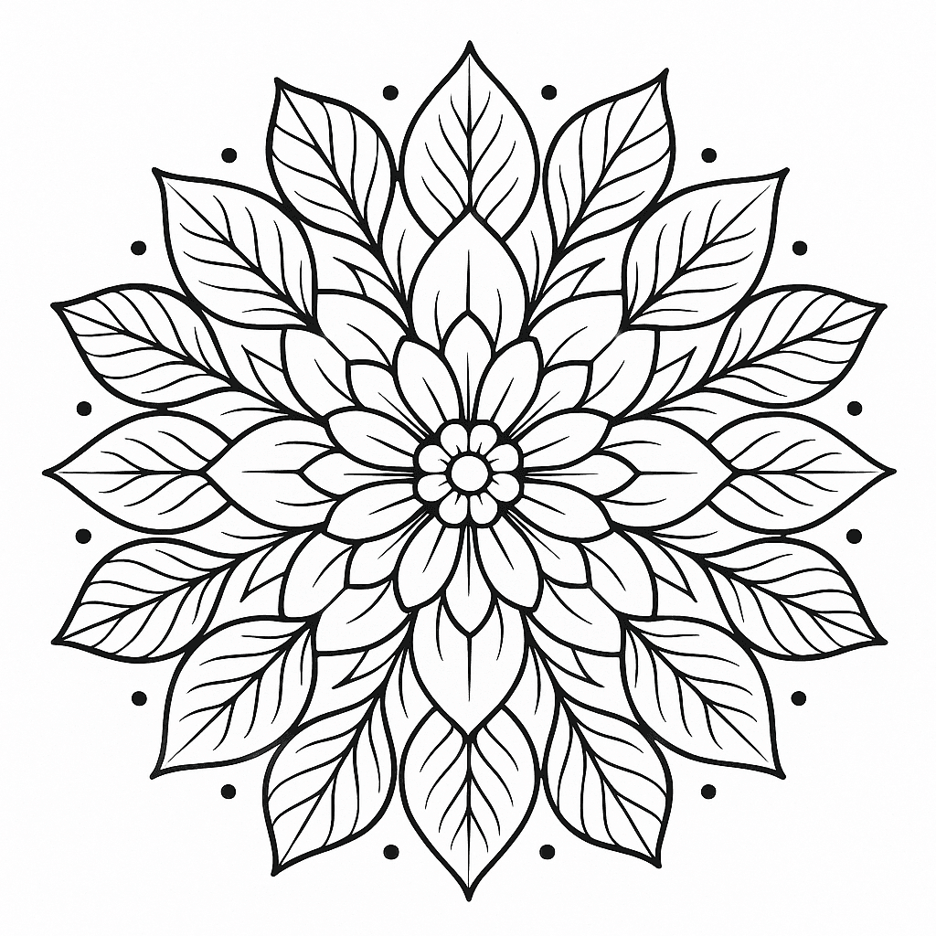 Blumen Mandala Ausmalbild