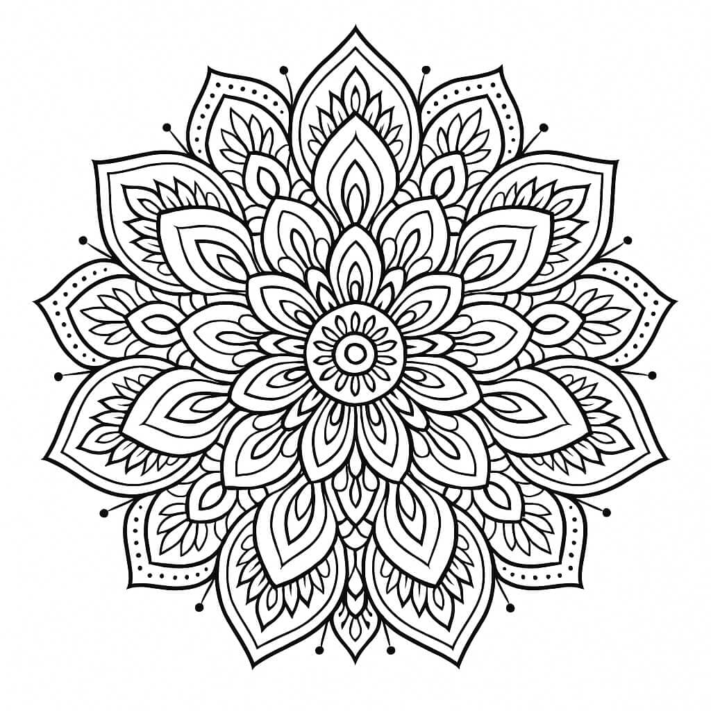 Detaillierte Mandala Ausmalbild