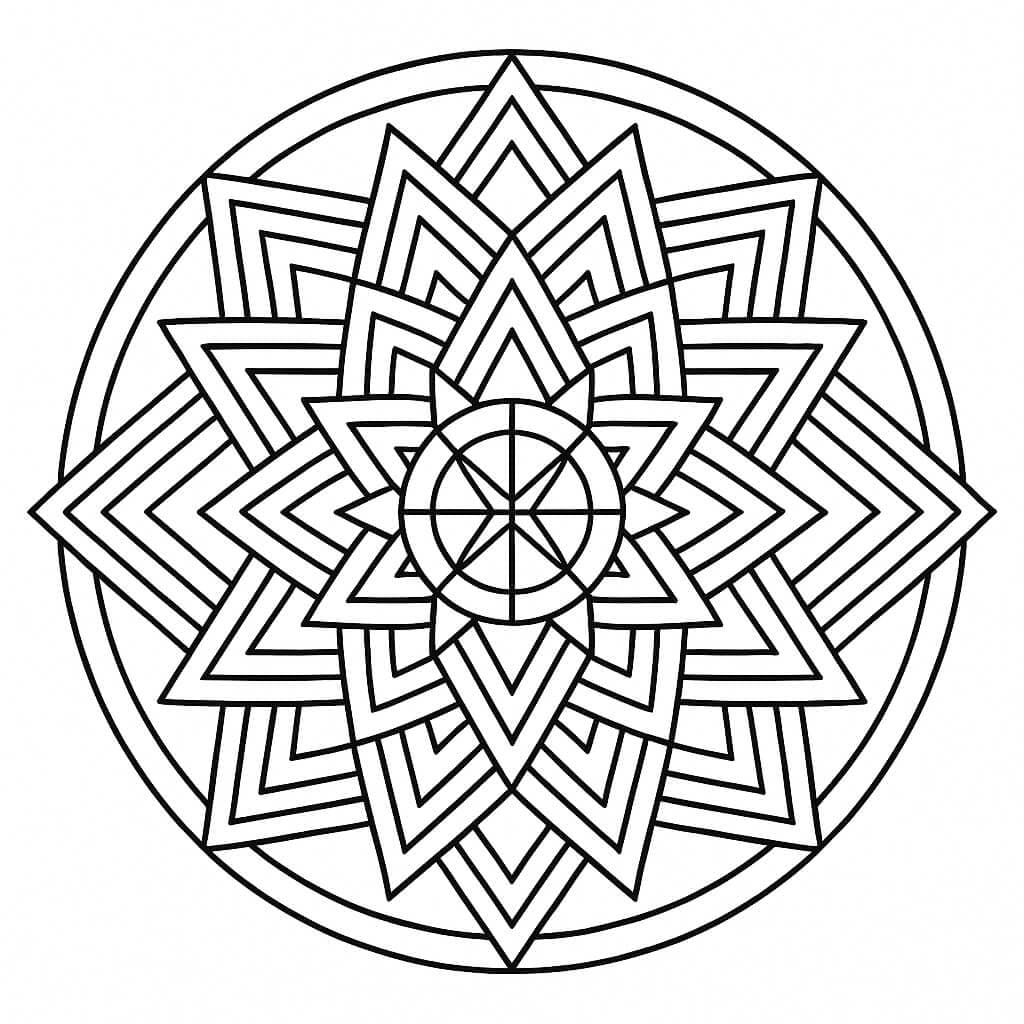 Geometrische Mandala Ausmalbild