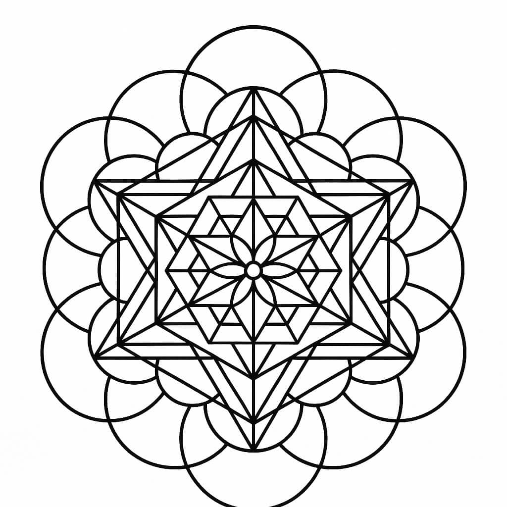 Heilige Geometrie Mandala Ausmalbild