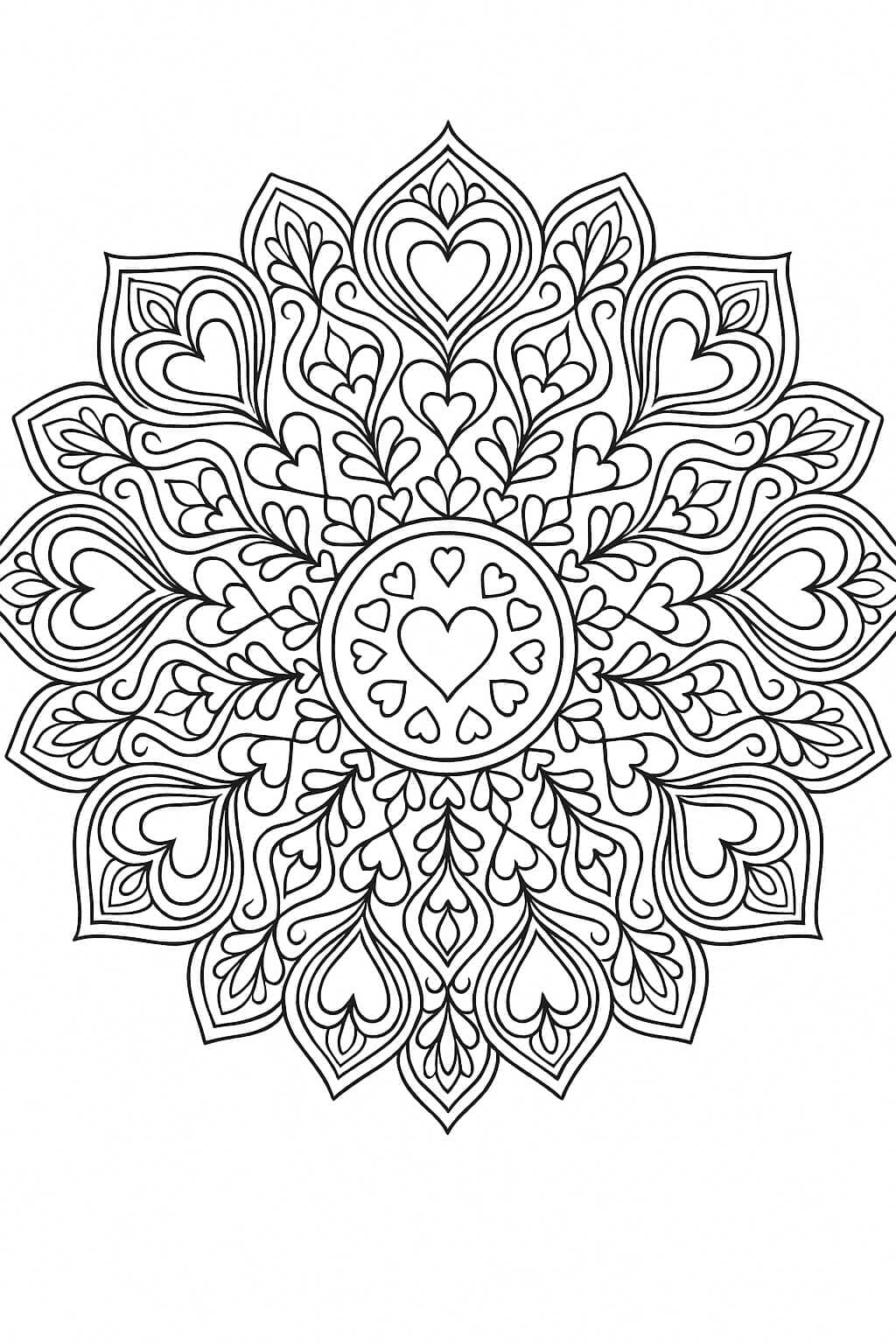 Herz Mandala Ausmalbild