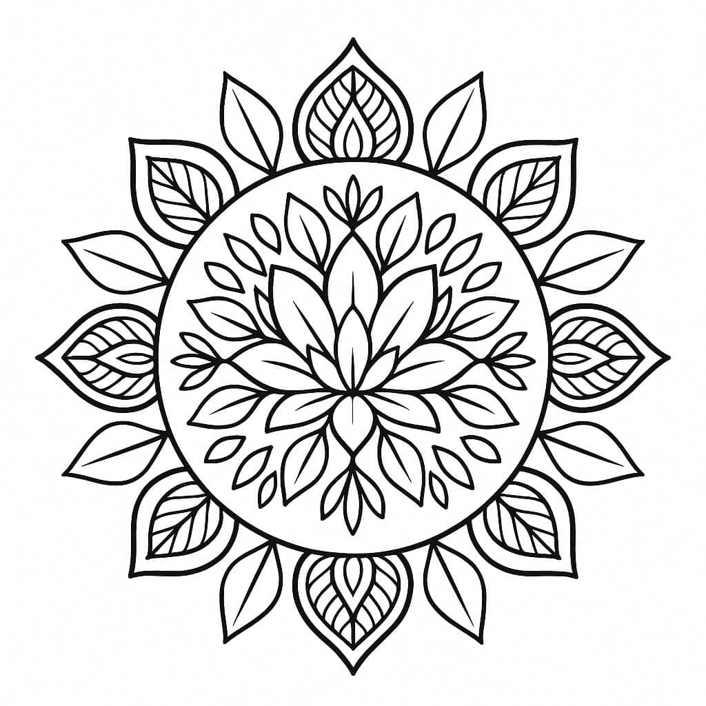 Lotus Mandala Ausmalbild