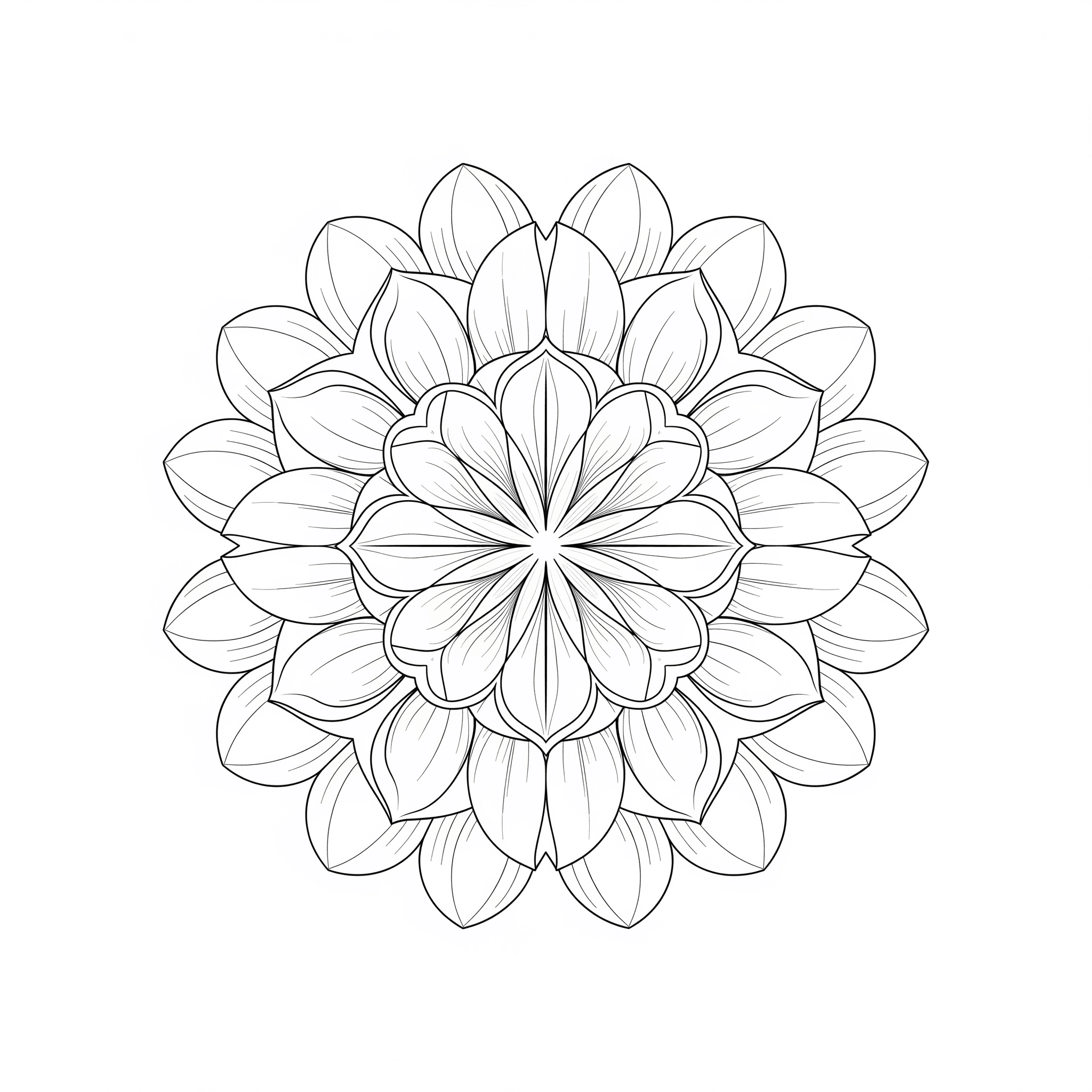 Mandala mit Blütenblättern Ausmalbild