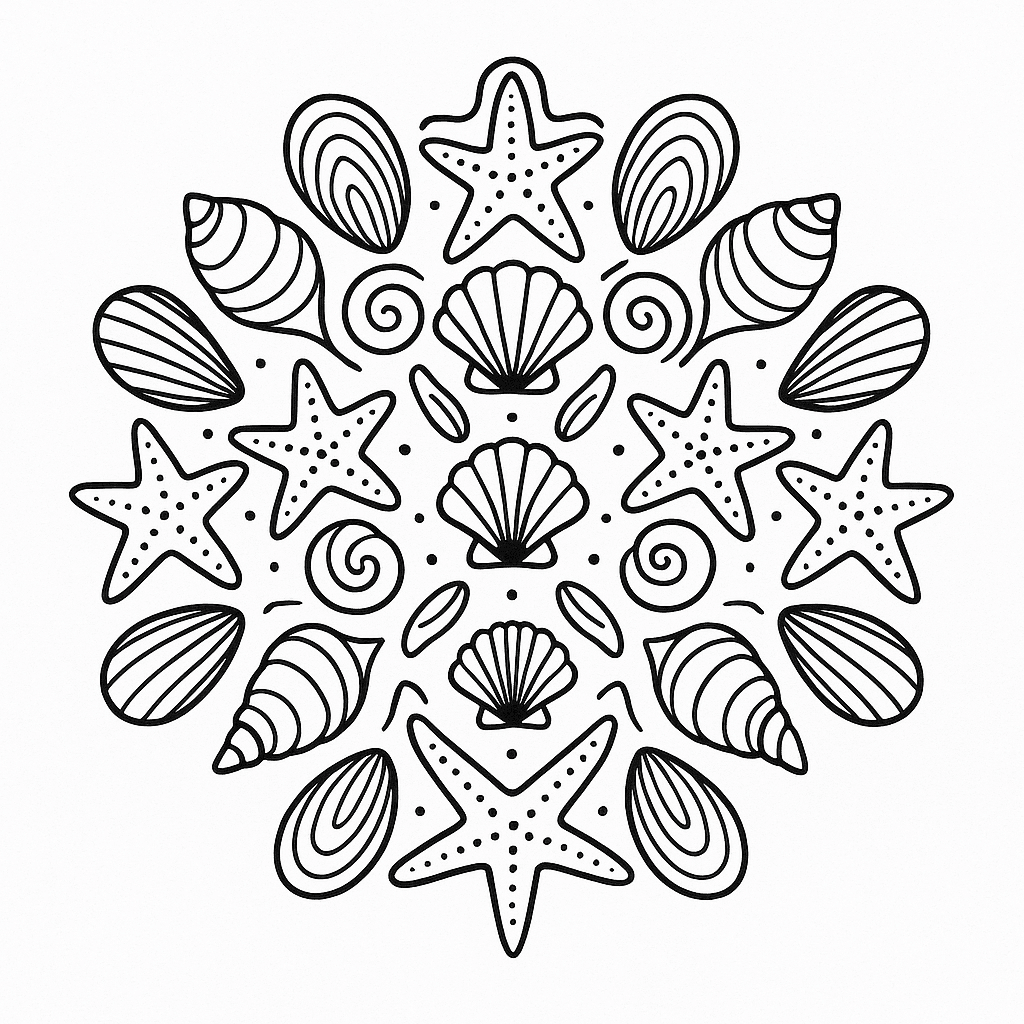 Meeres Mandala Ausmalbild