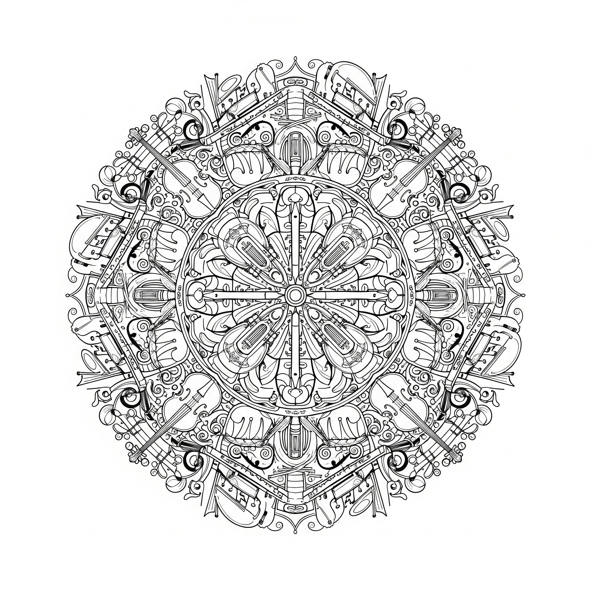 Musik Mandala Ausmalbild
