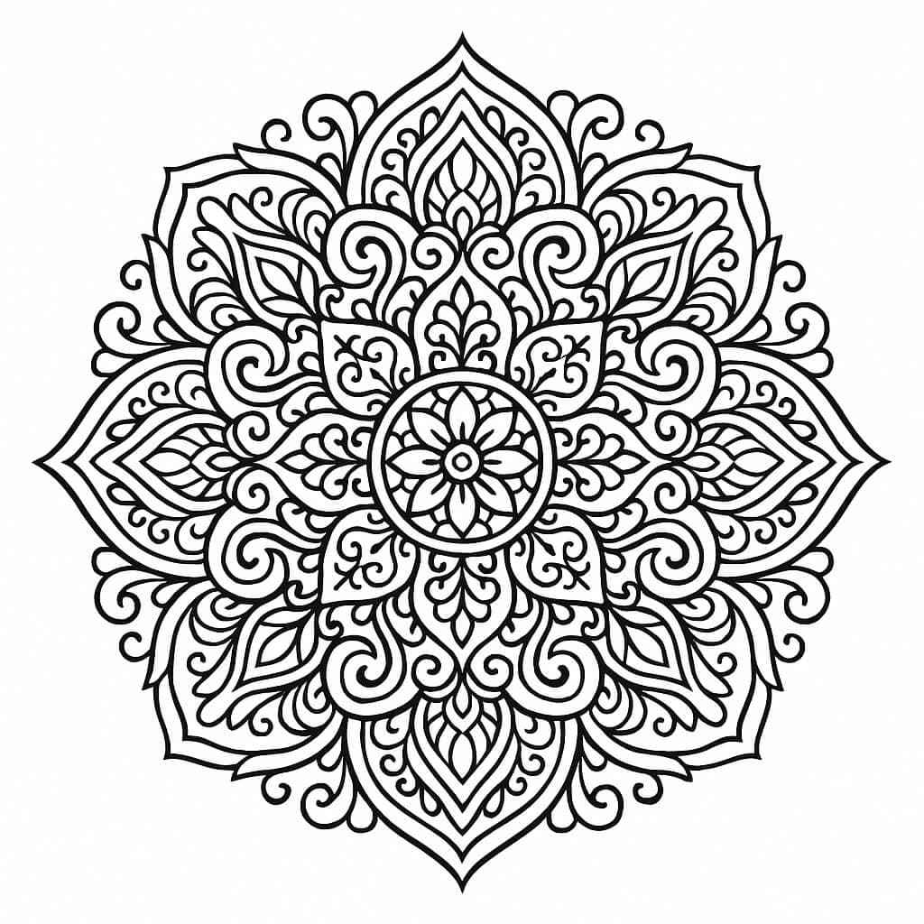 Ornamentale Mandala Ausmalbild