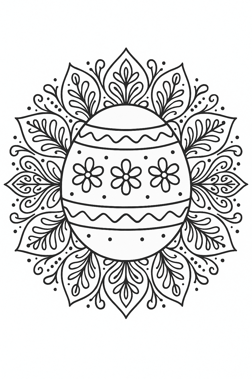 Osterei Mandala Ausmalbild