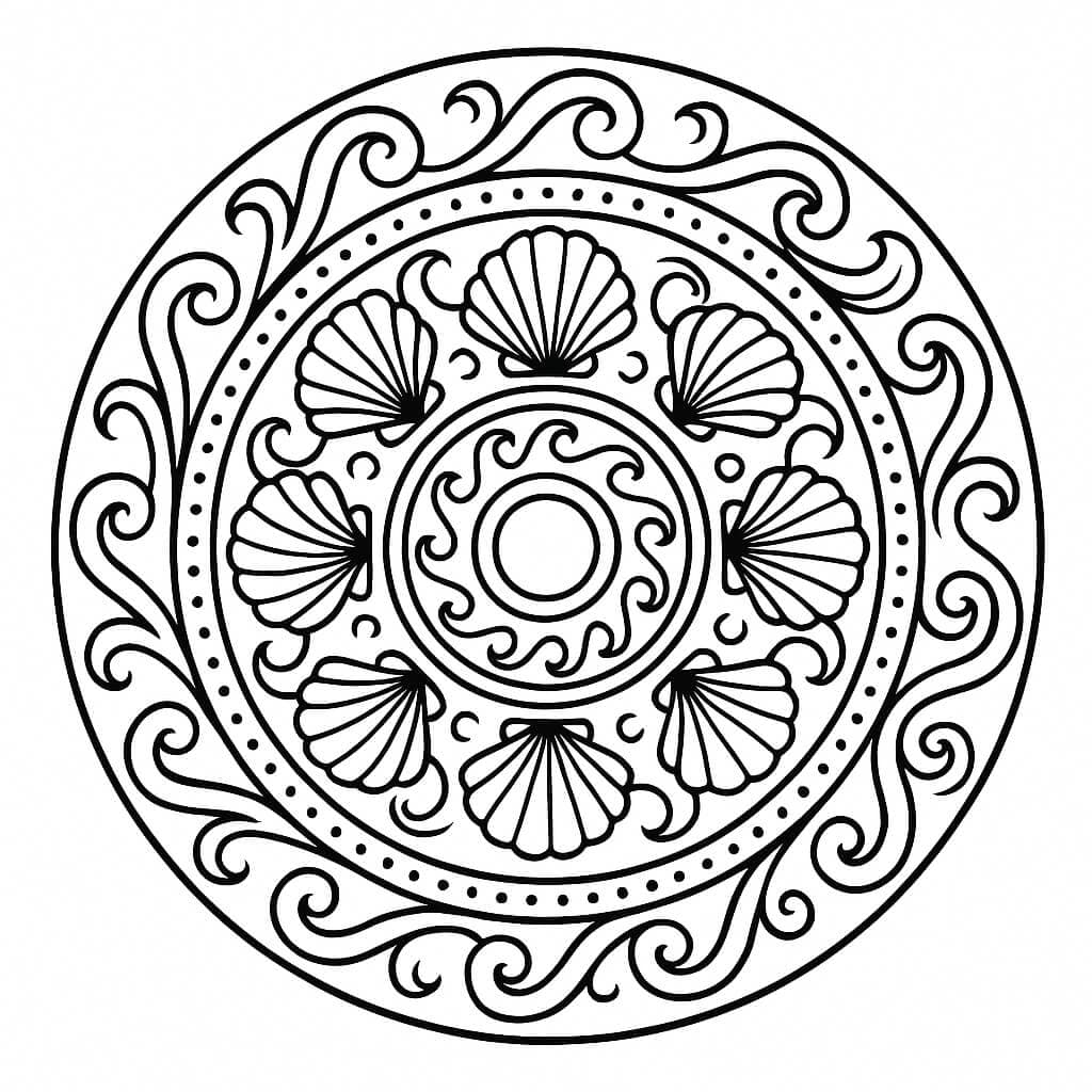 Ozean Mandala Ausmalbild