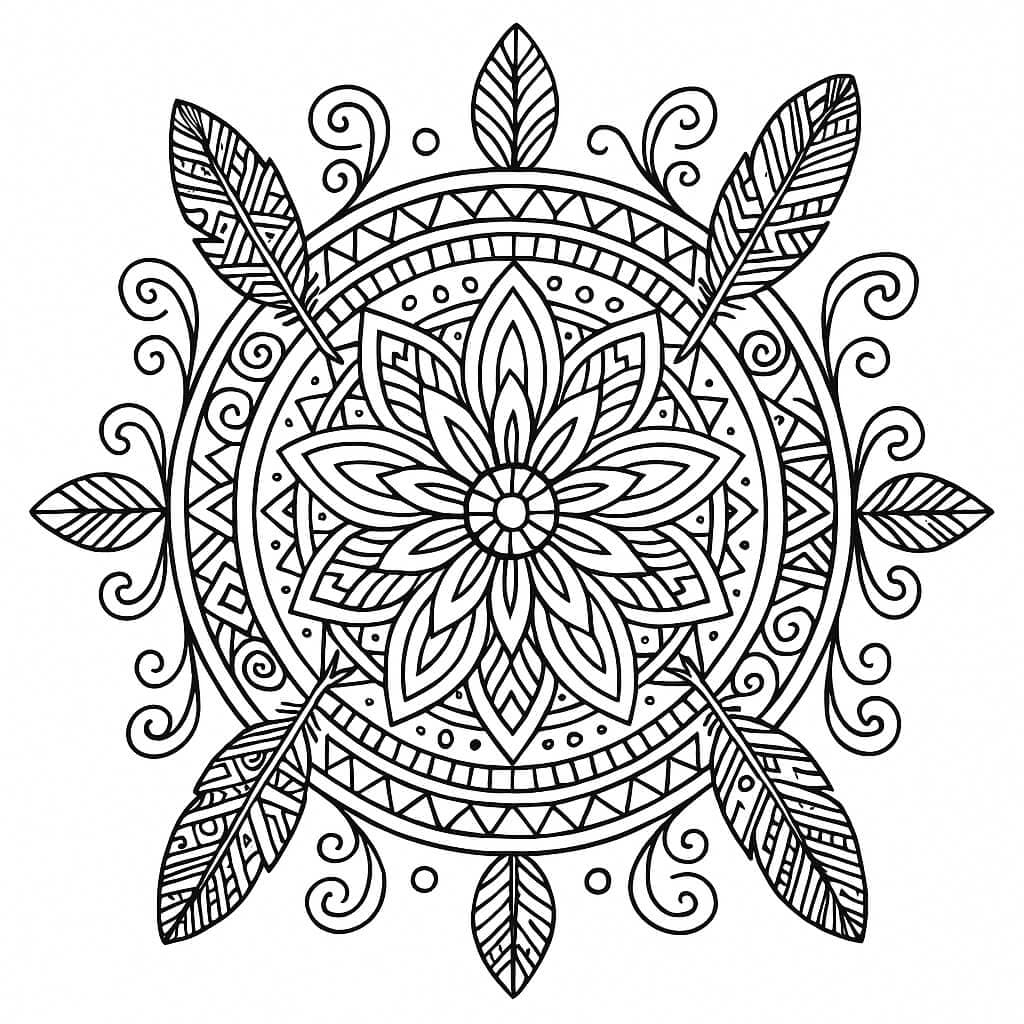 Tribal Mandala Ausmalbild