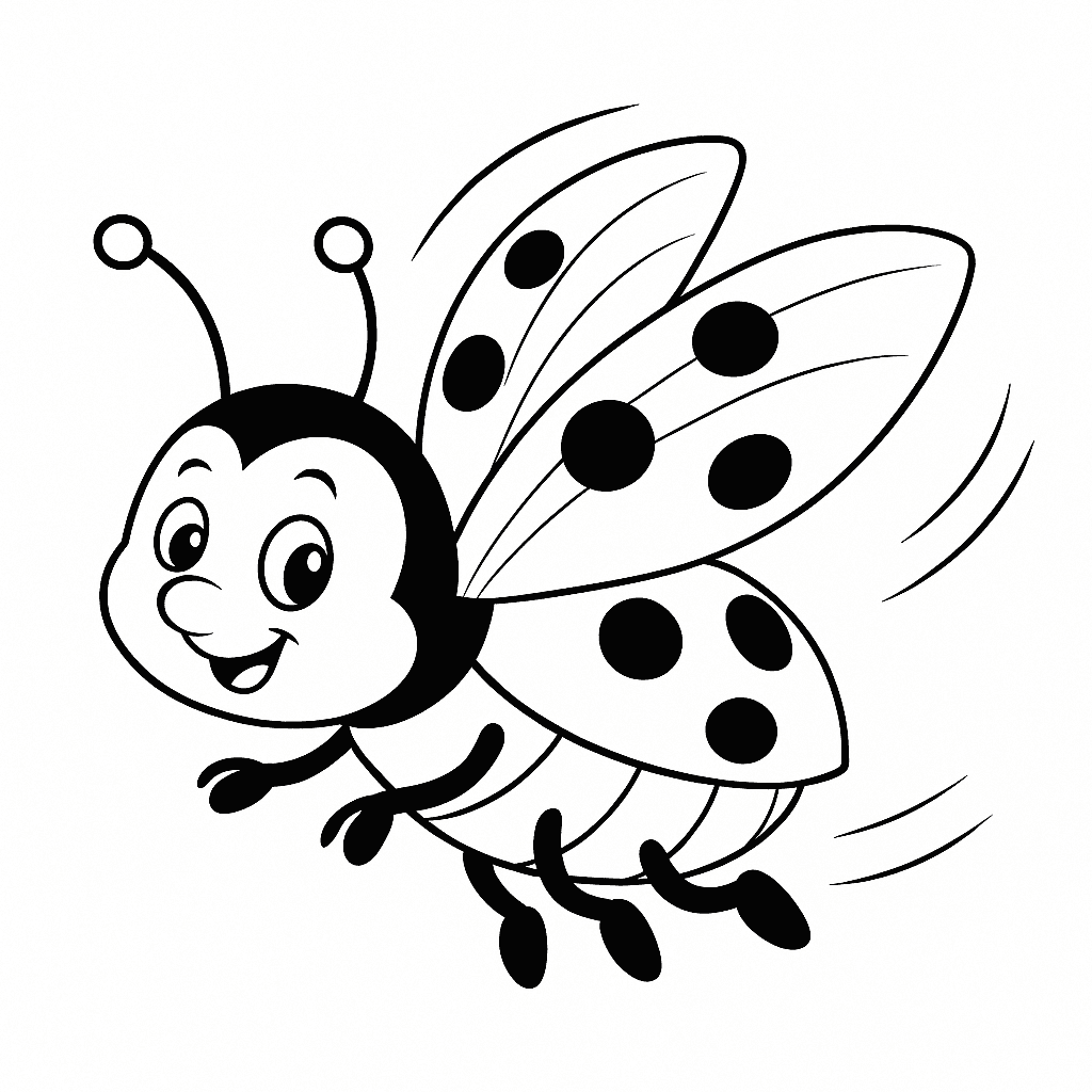 Fliegender Marienkäfer Ausmalbild