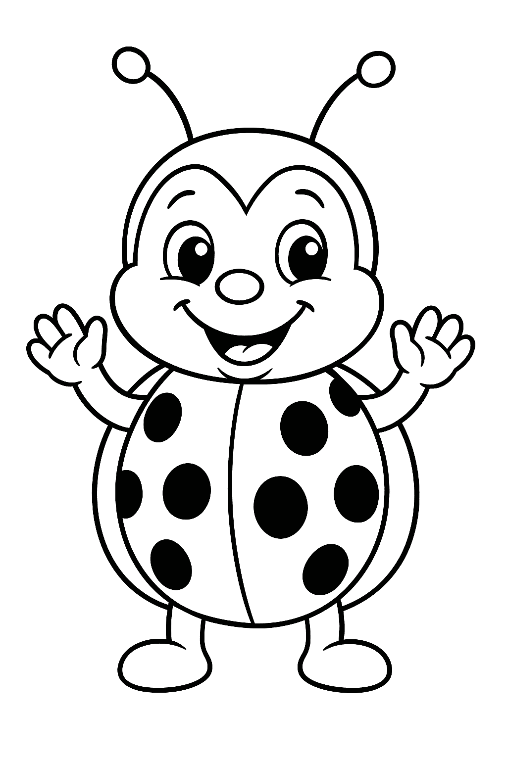 Lustiger Marienkäfer Ausmalbild