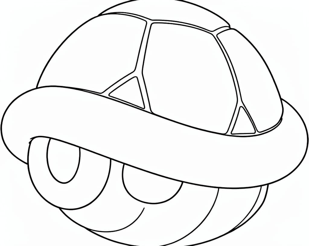 Grüner Koopa-Panzer – kostenlose Mario Kart Malvorlage zum Ausdrucken