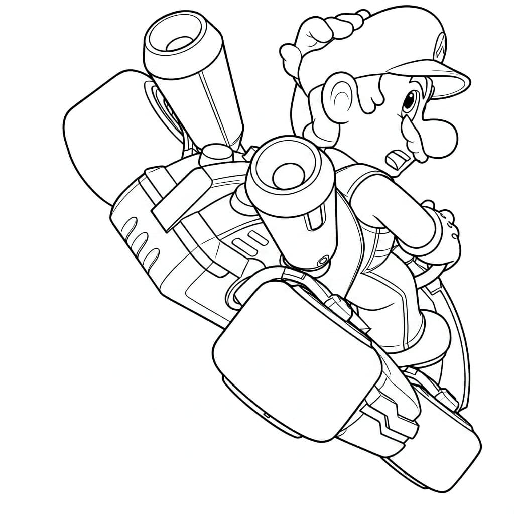 Mario in der Antischwerkraft – kostenlose Mario Kart Malvorlage zum Ausdrucken