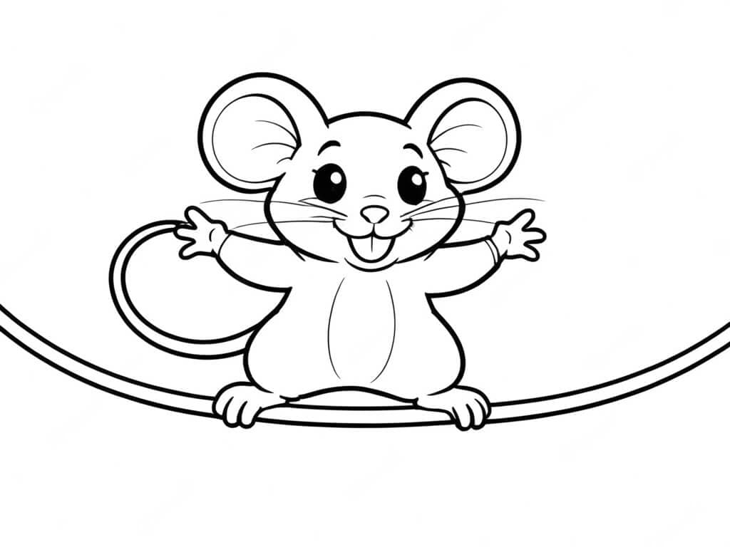 Balancierende Maus Ausmalbild