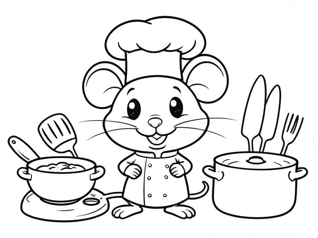 Chef-Maus Ausmalbild