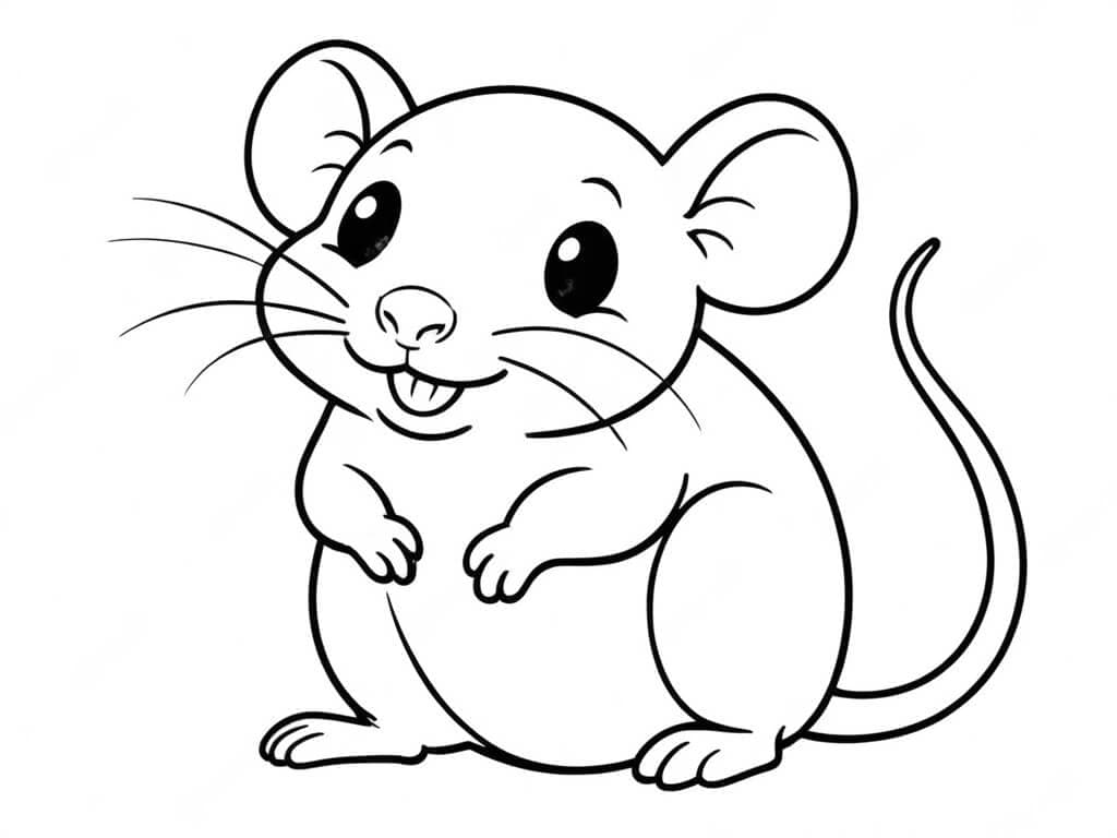 Glückliche Maus Ausmalbild