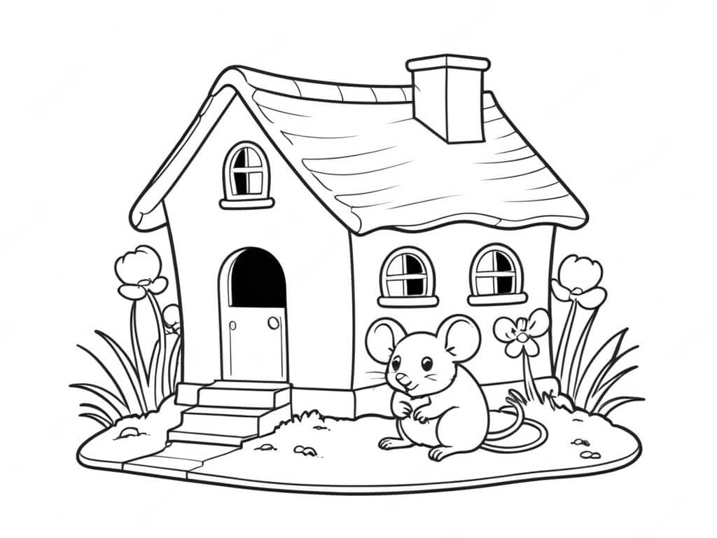 Haus der Maus Ausmalbild