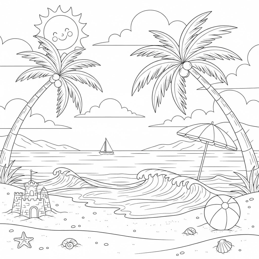 Strand Ausmalbild